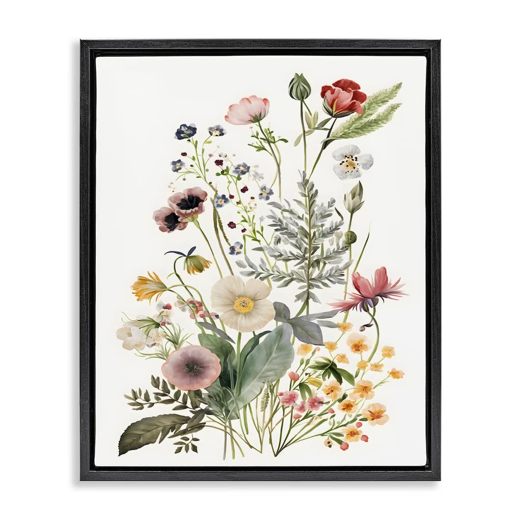 Stupell Subtle Spring Blossoms Framed Floater Canvas Wall Art Design by Petals Prints Design
