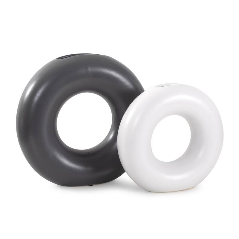 Ronde Ring Ceramic Vase- Set of 2