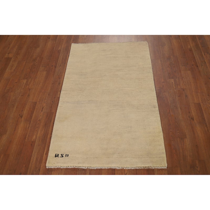 Gabbeh Modern Foyer Rug Handmade Solid Wool Carpet - 2'8"x 4'1"