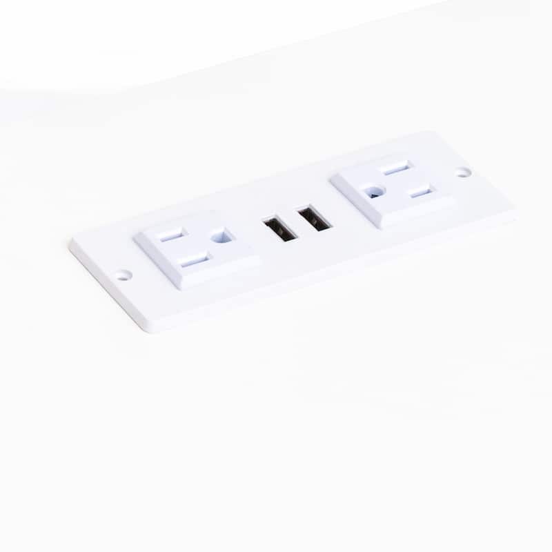 Wall Mounted Floating TV Stand with Charging Station - White