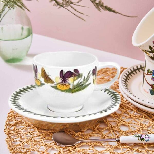 Portmeirion Botanic Garden Espresso Cup and Saucer Set - 3.5 oz 