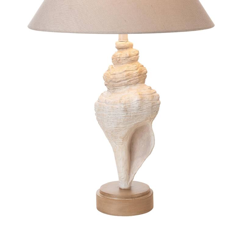Lux Lighting Baldweyn Conch, 30" Seashell Coastal Table Lamps, (Set of 2) 3-Way Switch