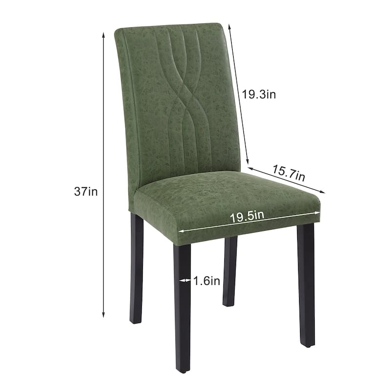 Javlergo Set of 2 High Back Dining Chairs PU Leather or Linen Upholstery Density Foam for Dining Room Kitchen Living Room