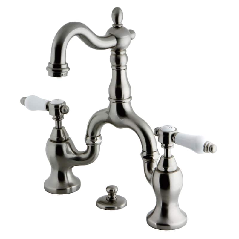 Kingston Brass KS797.BPL Bel-Air 1.2 GPM Deck Mounted Bridge Bathroom - Brushed Nickel