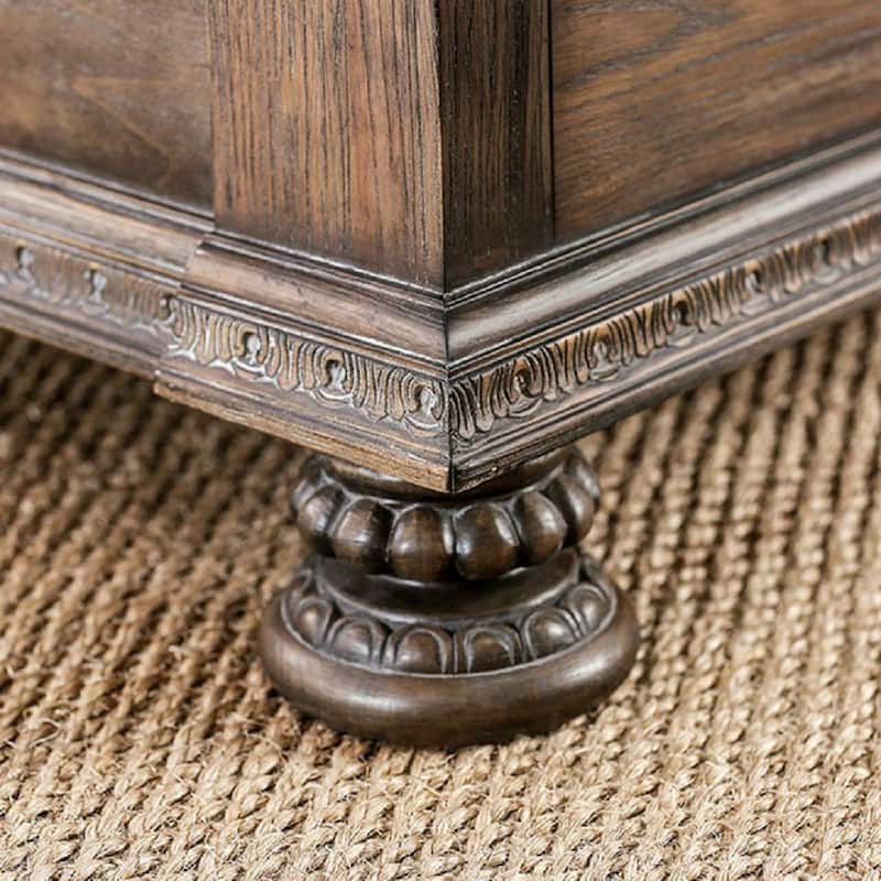 Traditional Rustic Natural Solid wood 1pc Nightstand Bronze Hanging Pull Bedroom Bedside Table w 3-Drawers
