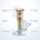 preview thumbnail 23 of 53, Bathroom Sink Pop Up Drain Stopper Full Cover without Overflow