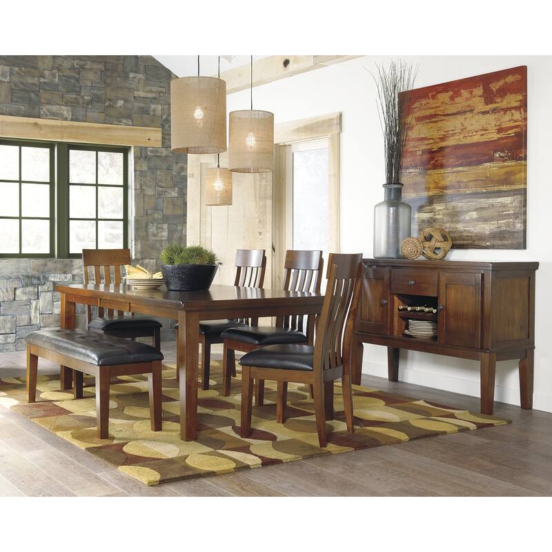 Signature Design by Ashley Ralene Medium Brown 7-Piece Dining Package