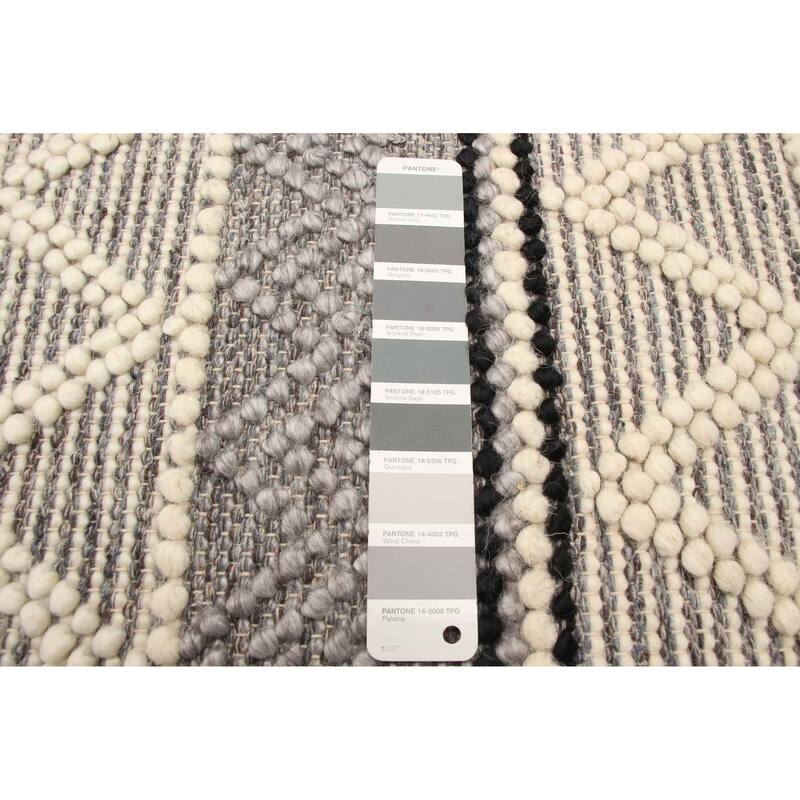 ECARPETGALLERY Braid weave Sienna Grey Wool Rug - 5'0 x 8'0