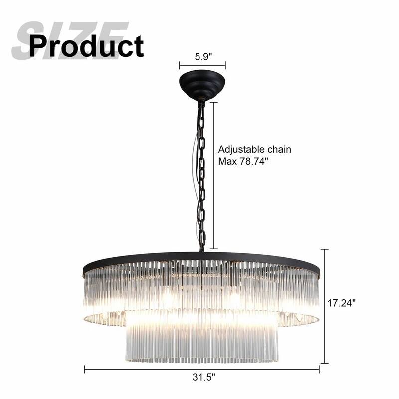 KAYLA 125 in. 20-Light Gold Crystal Chandelier- High Ceiling Lighting Fixture