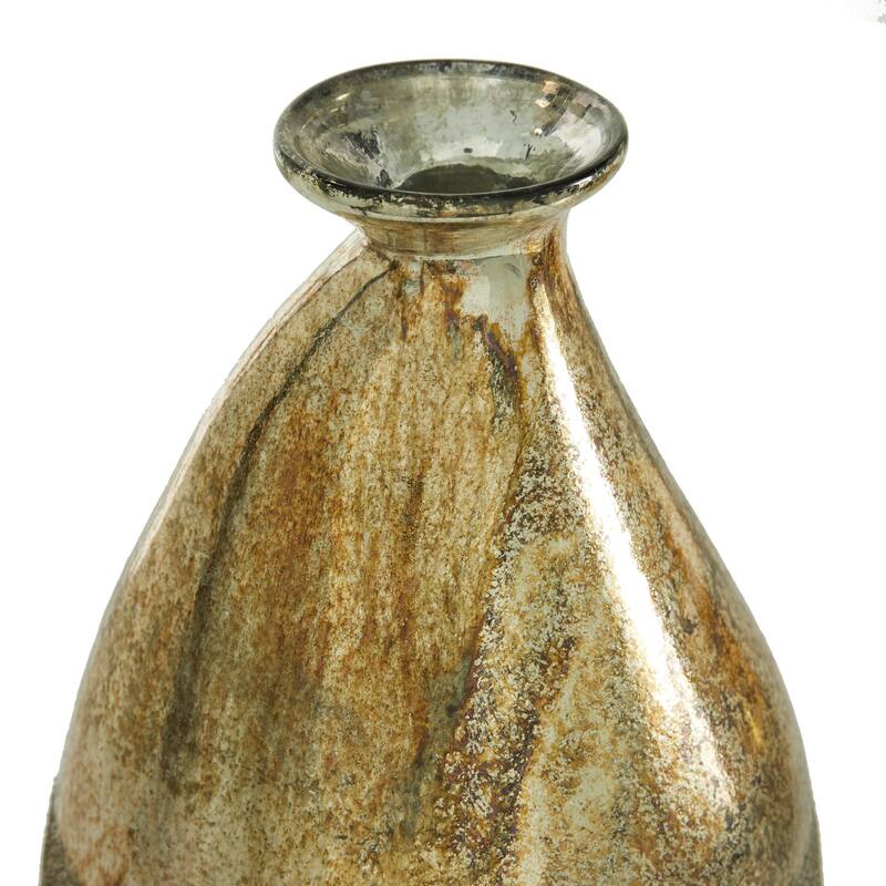 Glass Blown Teardrop Decorative Vase - Set of 2 Gold, Green, Gray - Roche River Decor