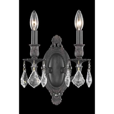 Fleur Illumination 2 light Dark Bronze Wall Sconce
