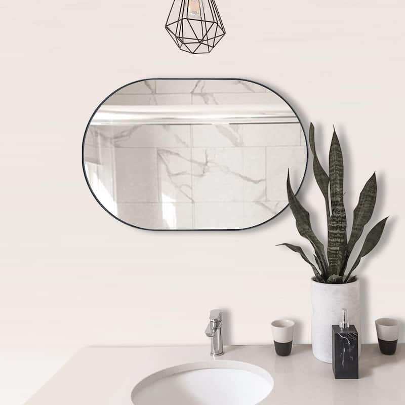 TEHOME Oba Oval Metal Wall Mirror