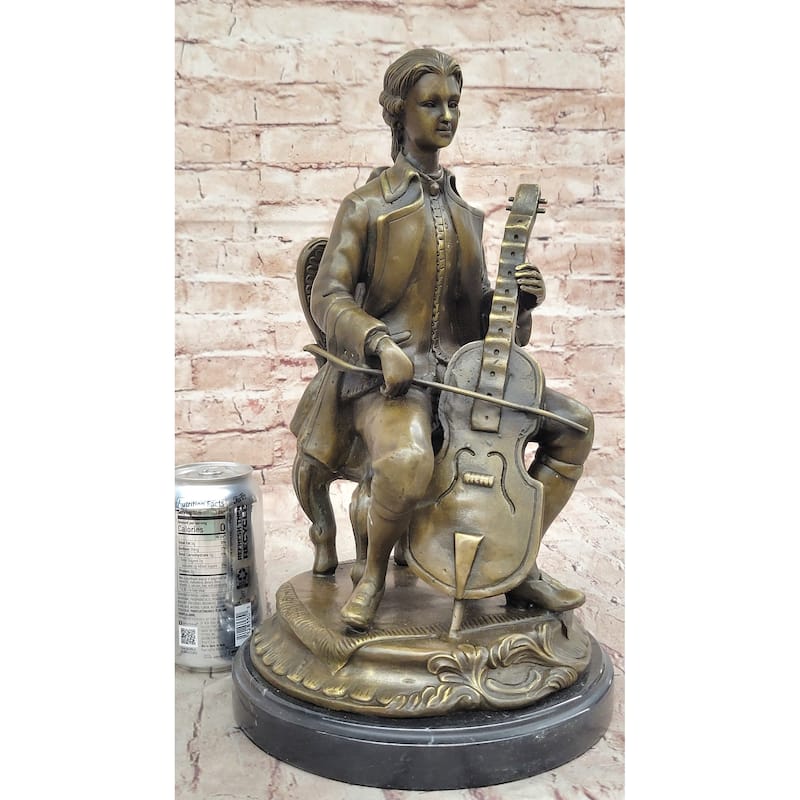 Bronze Cellist Sculpture – Classical Musician With Cello Statue