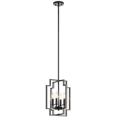 Kichler Downtown Deco 17 inch 4 Light Foyer Pendant in Midnight Chrome