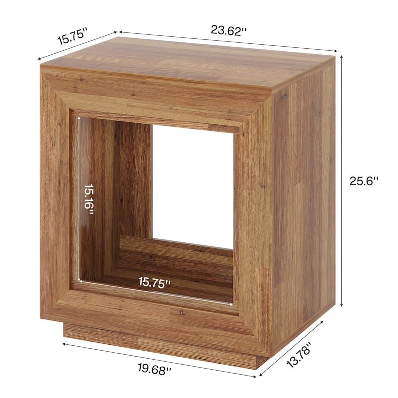 23.62-inch Rectangular Farmhouse Wood Side End Table for Living Room