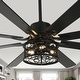 preview thumbnail 1 of 11, Chichoice 72" Farmhouse Large Ceiling Fan with Lights and Remote, 8-Blade 6 Speeds DC Motor Caged Ceiling Fan for Large Room 72" - Black
