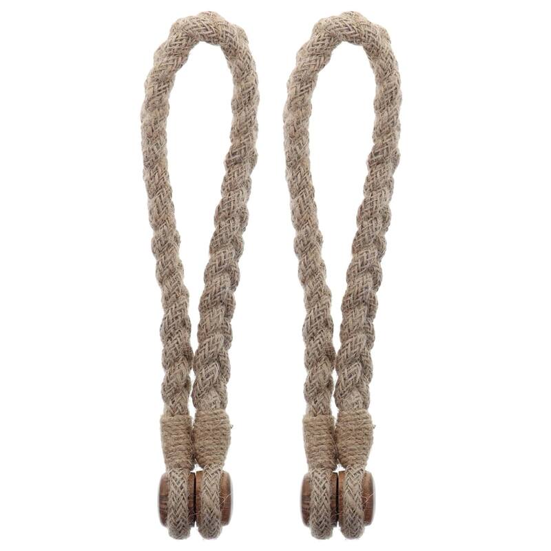 Braided Curtain Tiebacks with Magnetic Closure 19 x 0.5 in
