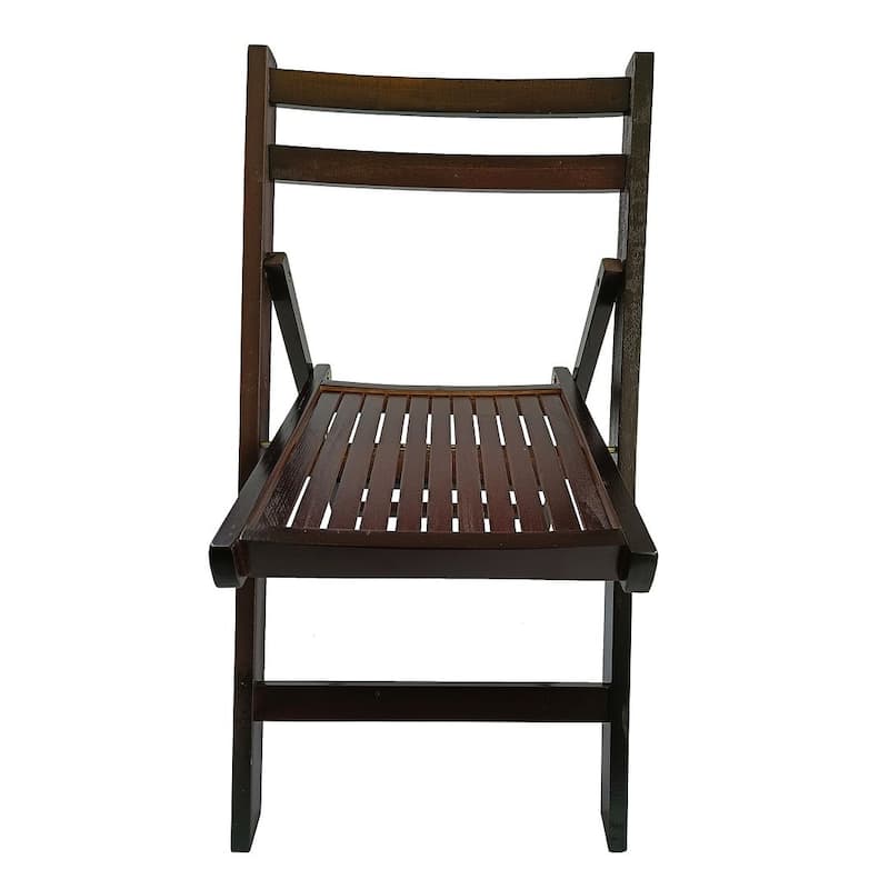 4 Pack Wood Folding Chair with Slatted Seat