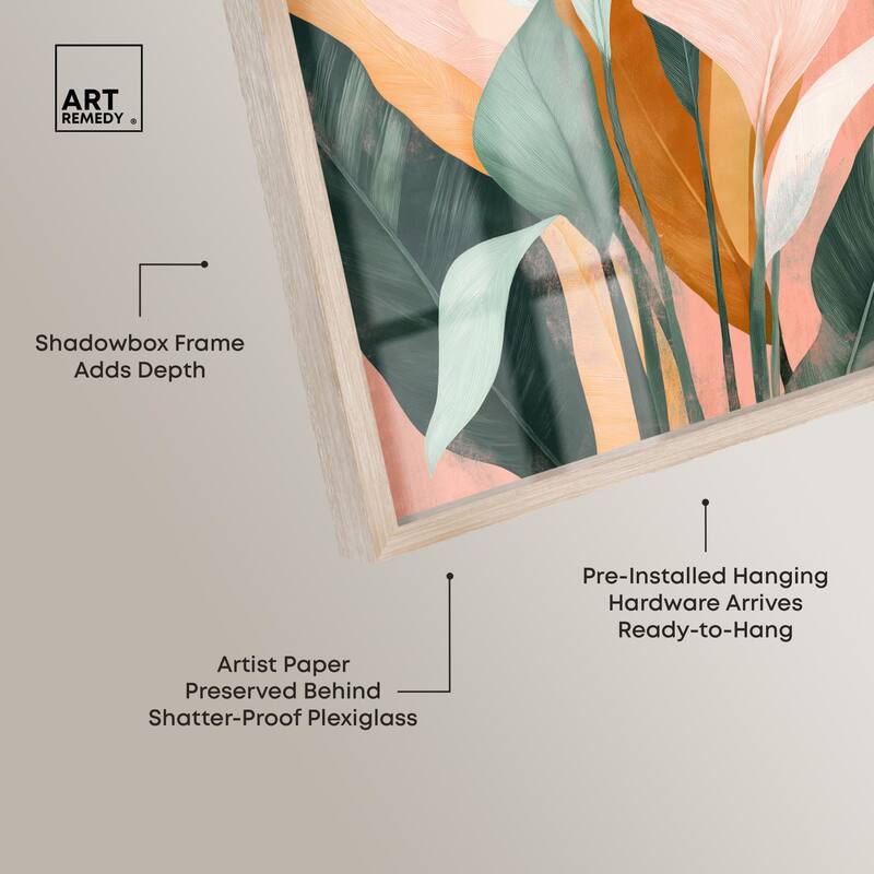 Peach and Palm Shadowbox by Art Remedy