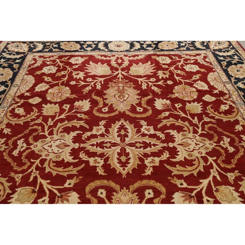 Floral Traditional Agra Oriental Area Rug Handmade Wool Carpet - 9'0" x 12'4"