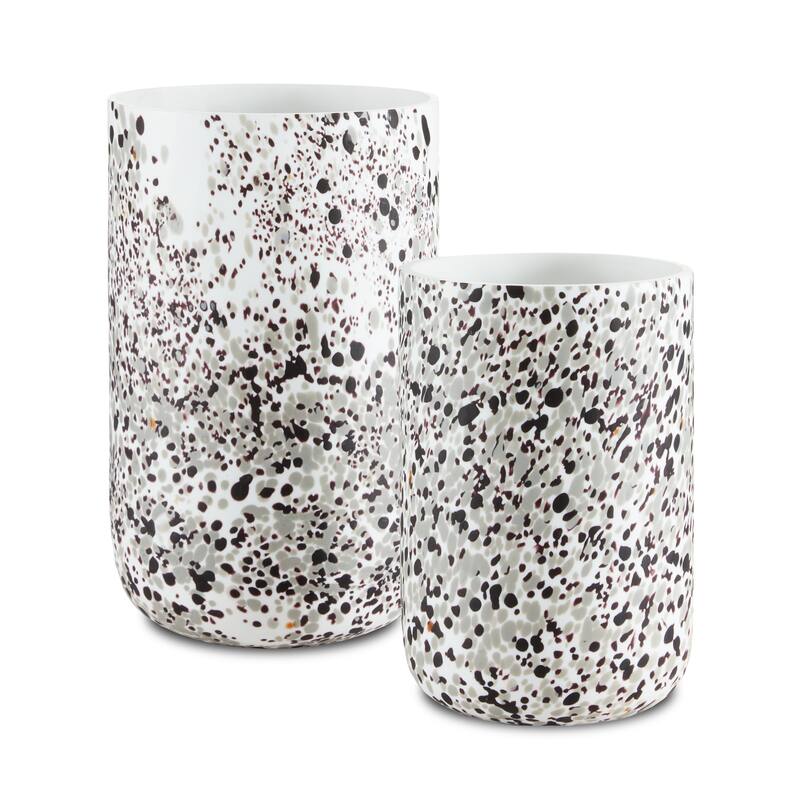 Currey & Company Pari White Confetti Vase Set of 2 - Multi
