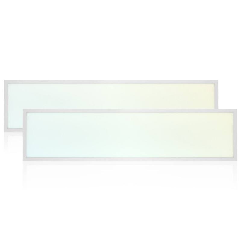 Luxrite 1x4 FT LED Panel Light, 5CCT 3000K - 6500K, 20W/30W/40W, 5000 Lumens, 0-10V Dimmable 2 Pack - Color Selectable 30K/35K/40K/50K/65K