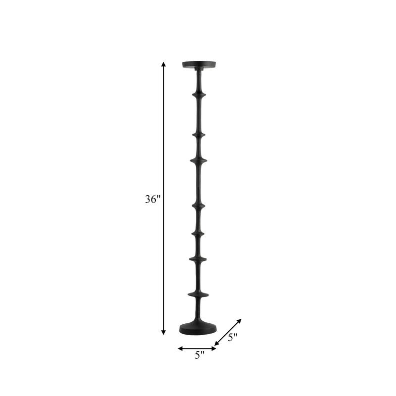 Black 36 in. Metal Abacus Floor Pillar Candle Holder