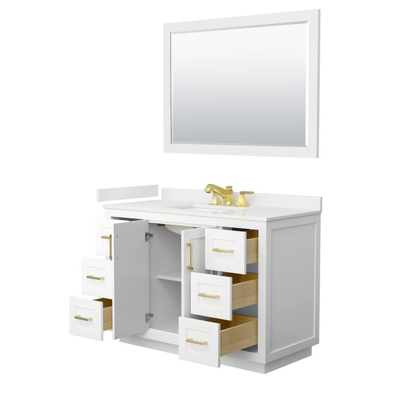 Miranda 48-inch Single Vanity, Quartz Top, 46-inch Mirror