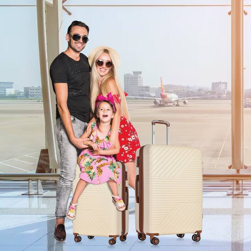 3 Piece Hardshell Luggage Spinner 8 Wheels Suitcase Sets (20"24"28")