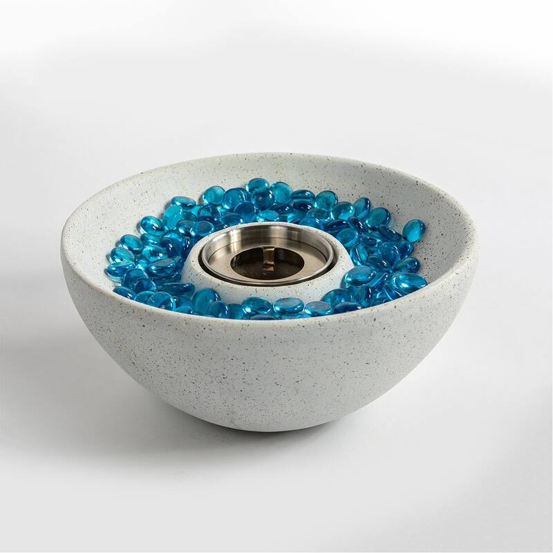 Table Top Fire Bowl Portable Ethanol Fireplace Alcohol Fire Pot - White