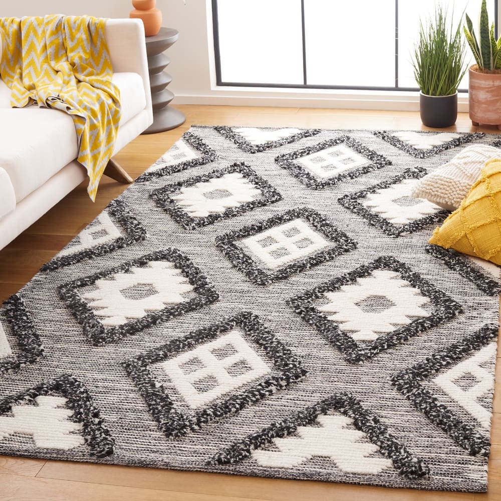 SAFAVIEH Handmade Natura Aladina Rustic Diamond Trellis Wool Rug
