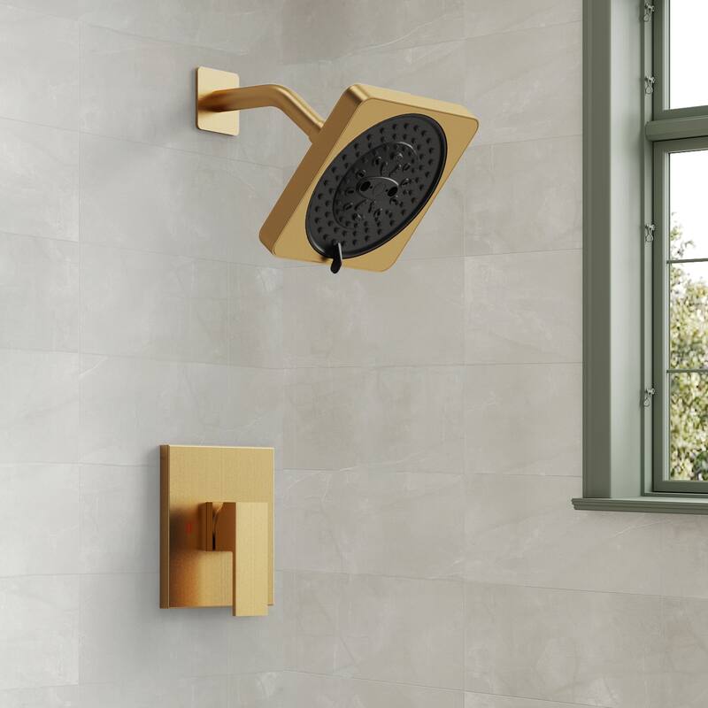Square Shower System with 7 Spray Modes and Pressure Balance Valve