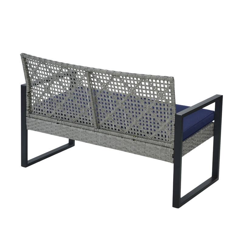 4-Piece Patio Furniture Set Outdoor Balcony Porch Garden Backyard Lawn Furniture Acacia Wood Table Top