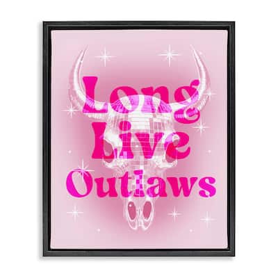 Stupell Glam Long Live Outlaws Framed Floater Canvas Wall Art Design By Lil' Rue
