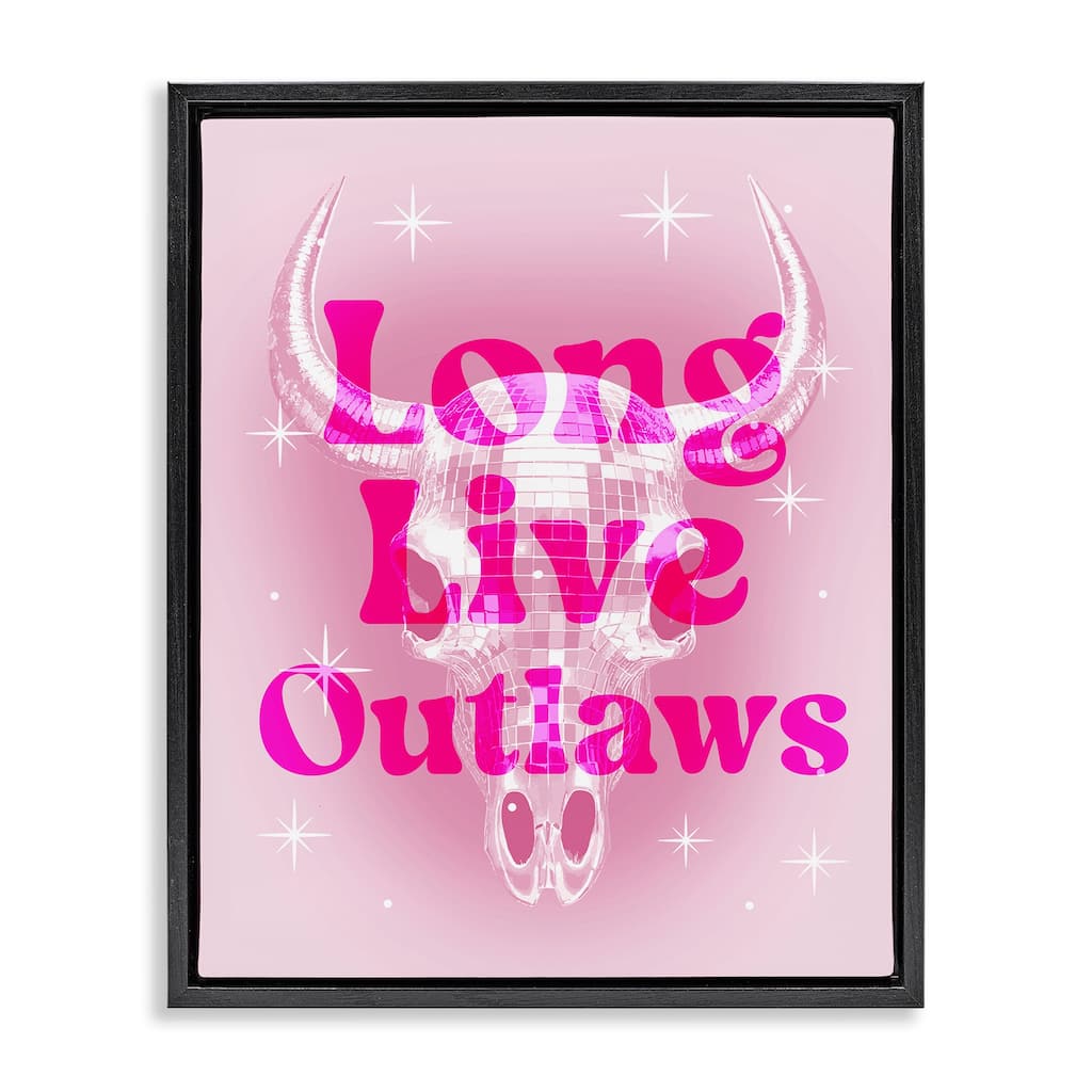 Stupell Glam Long Live Outlaws Framed Floater Canvas Wall Art Design By Lil' Rue