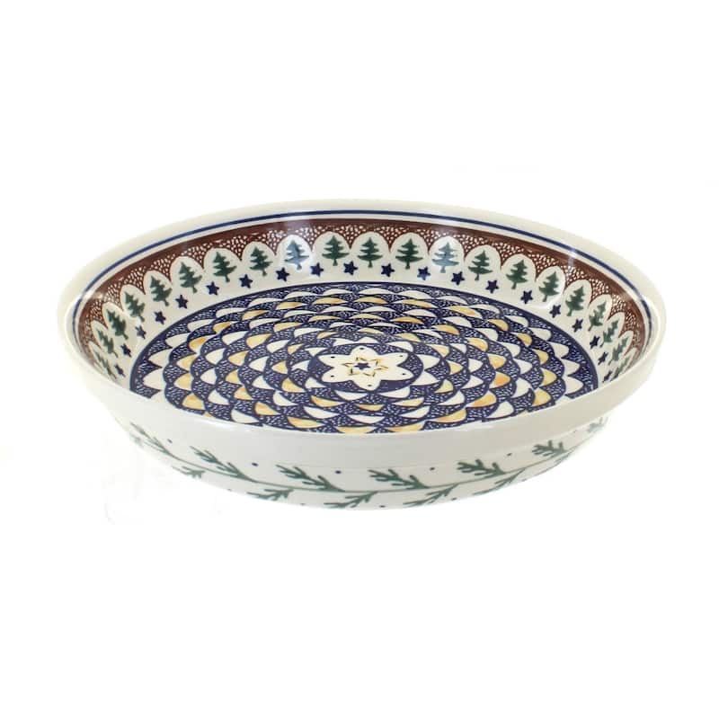 Blue Rose Polish Pottery 879 Zaklady Pie Plate