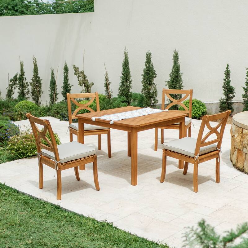 Cambridge Casual Lowell 5-Piece Teak Patio Square Dining Set