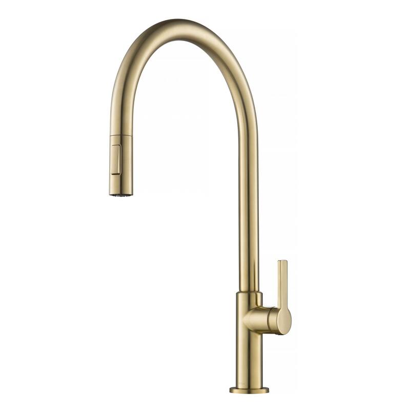 Kraus Oletto 1.8 GPM High Arc Single Handle Pull Down Kitchen Faucet - Spot Free Antique Champagne Bronze