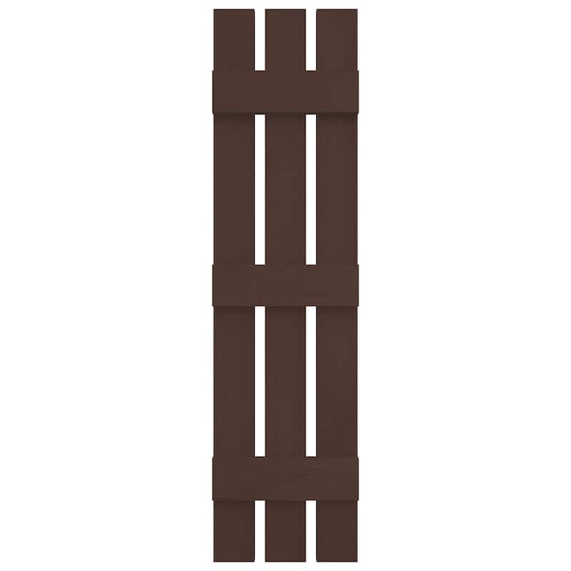 Builders Edge, Standard Three Board Spaced, Board-n-Batten Shutters, Includes Matching Installation Spikes (Per Pair)