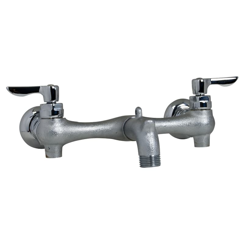 American Standard Double Handle Wall-Mount Service Faucet with Brass - Rough Chrome