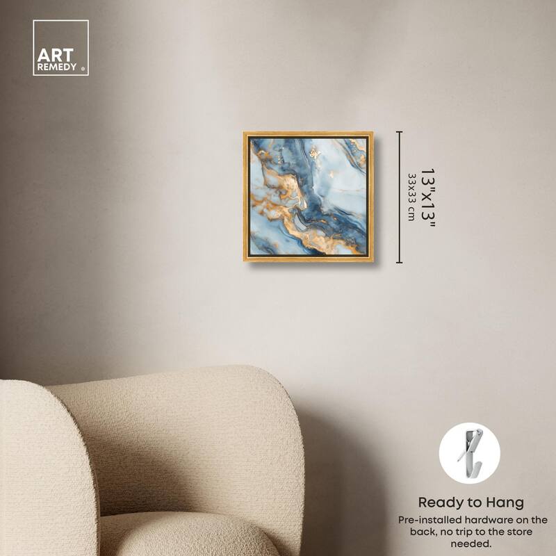 Golden Cloud Marble Canvas by Art Remedy