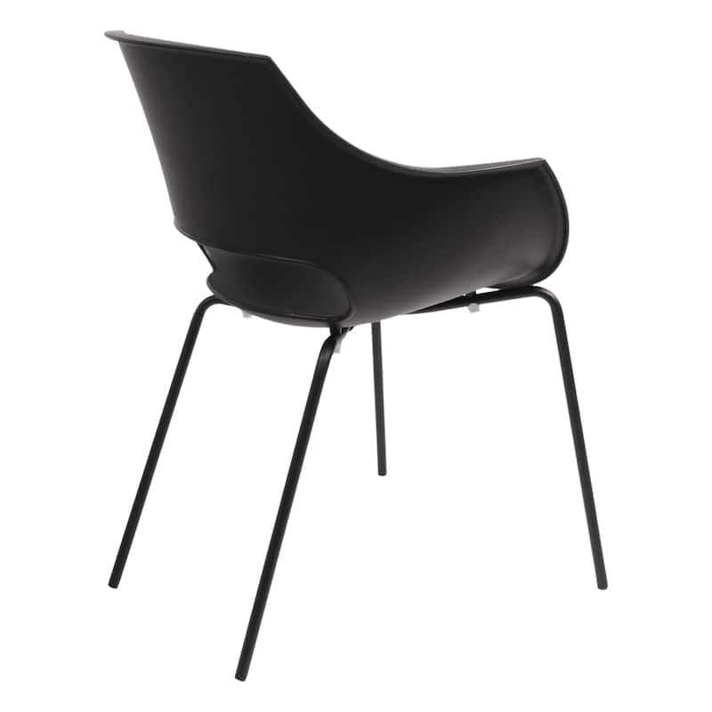 Furnish Theory Urban-ML Pro Indoor/Outdoor Stackable Dining Armchairs Polypropylene Shell & Powder-Coated Steel Legs (Set of 2)