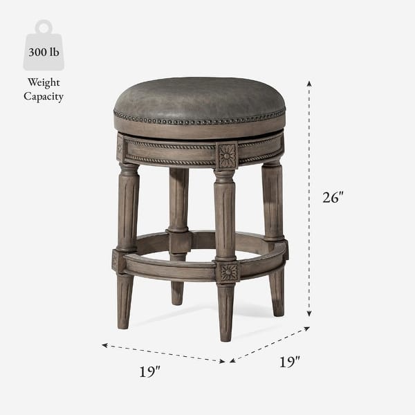 dimension image slide 3 of 16, Maven Lane Pullman Backless Swivel Kitchen Stool