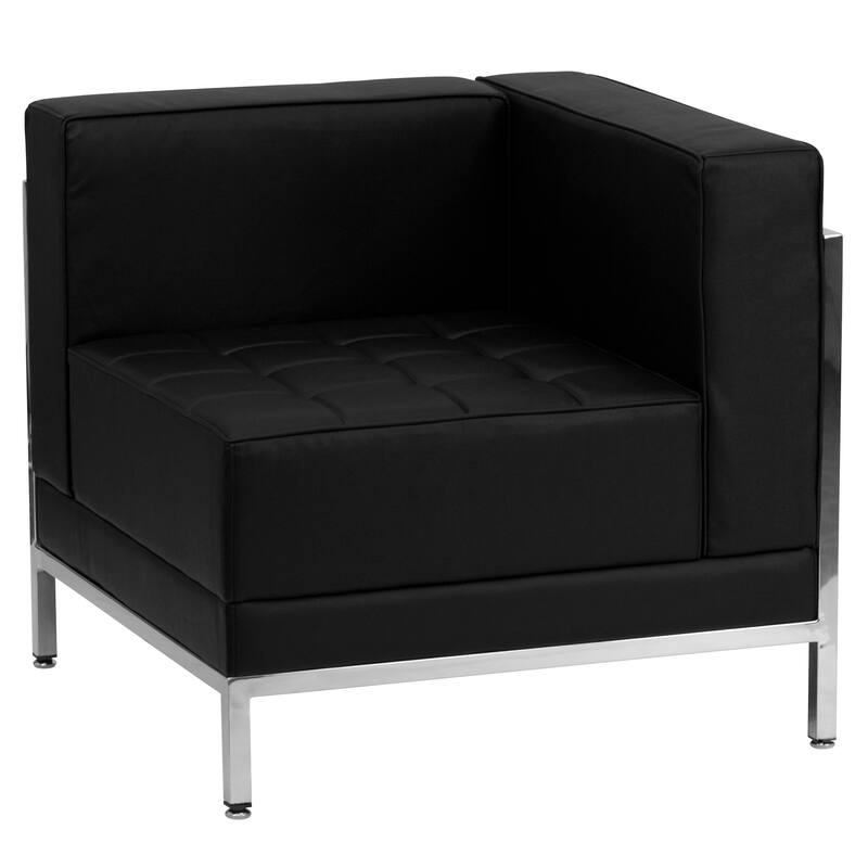 10 Piece LeatherSoft Modular Sectional & Sofa Set - Stainless Steel Legs