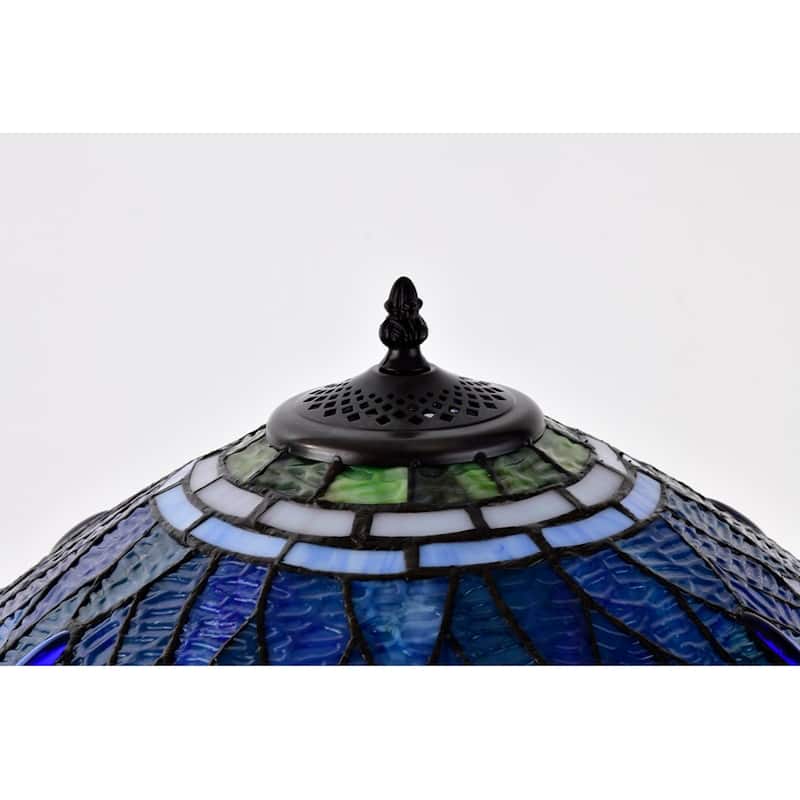 Copper Grove Simeonov Tiffany-style Blue Dragonfly Floor Lamp