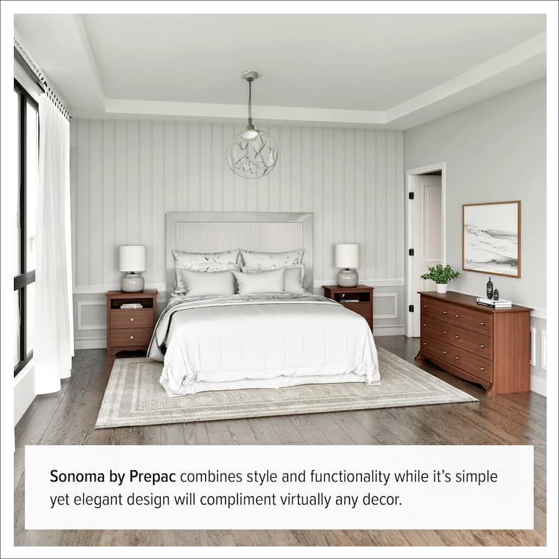 Prepac Monterey 6 Drawer Double Dresser for Bedroom, Wide Chest of Drawers, Traditional Bedroom Furniture
