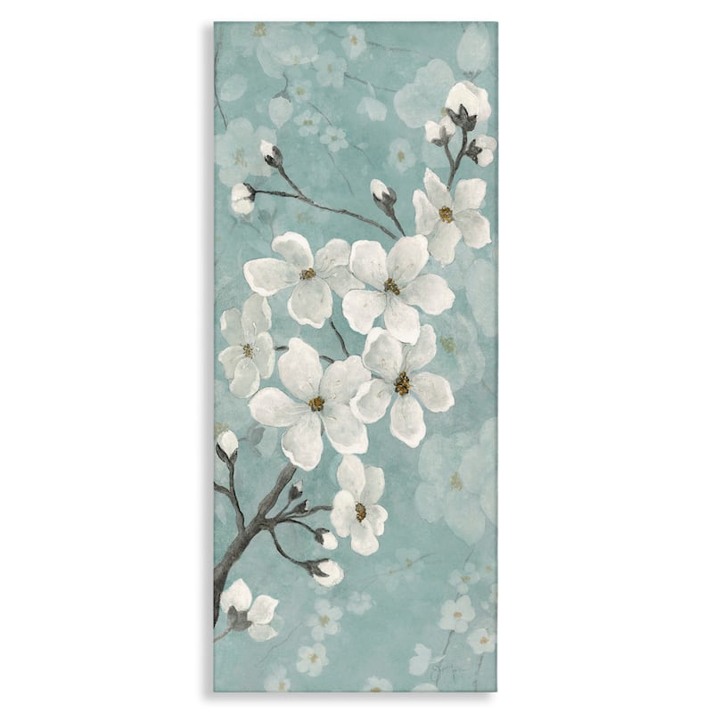 Stupell Cherry Blossoms on Green Canvas Wall Art Design By Janet Tava - 20 x 48