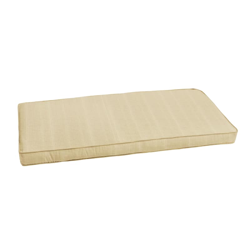 Sorra Home Sunbrella Outdoor Corded Bench Cushion - 60 in W x 18 in D x 2 in H - Dupione Sand