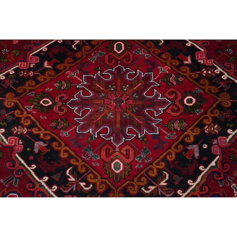 Hand Knotted Oriental 100% Wool Carpet Traditional Medallion Red Heriz Area Rug - 11' 3'' X 8' 5''