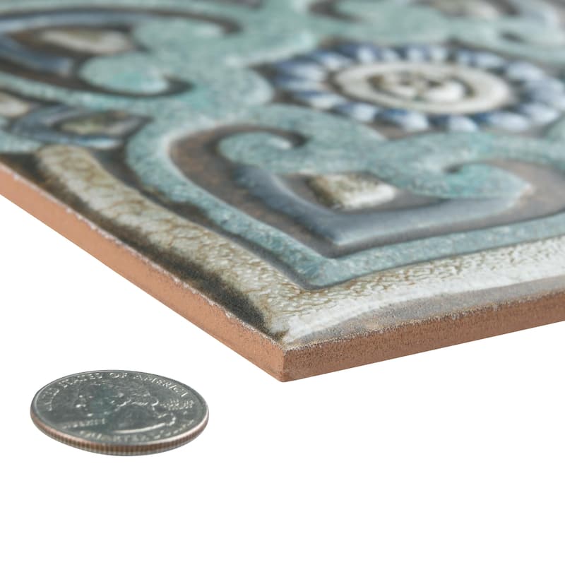 Merola Tile Mandala Decor Mix 7-7/8" x 7-7/8" Ceramic Wall Tile
